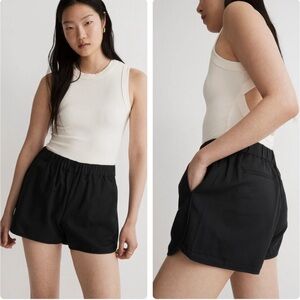 Madewell Black Pull On Shorts Minimalist Size Large STYLE #H5956 Cotton Casual